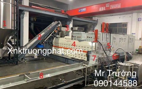 Máy tạo hạt nhựa tái sinh pp pe abs mảnh công suất 200-600kg/h