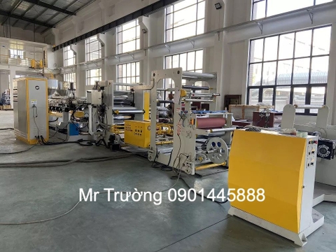 Máy cán màng PP 2 trục vít thiết kế kiểu mới