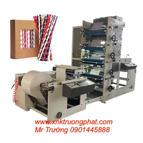 Máy in giấy làm ống hút 6 màu tự động