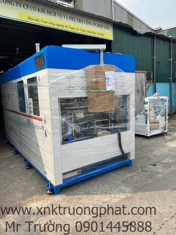 Giao máy làm khay điện tử, máy hút định hình servo cho khách hoài đức