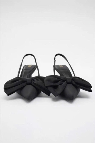 Heeled Slingback With Bow