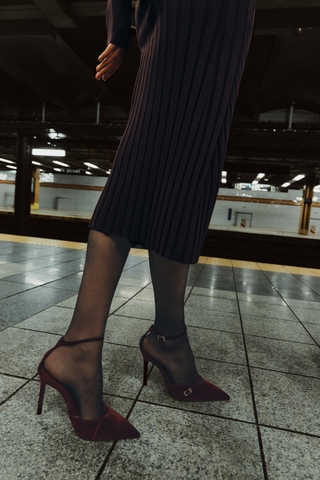 FAUX VELVET STILETTO HEELS