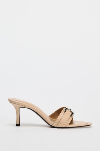 LEATHER MULES WITH BUCKLE