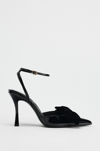 VELVET BOW STILETTO HEELS