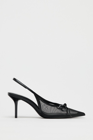 MESH SLINGBACK SHOES WITH BOW
