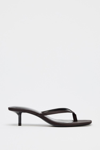 SATIN KITTEN HEEL SANDALS