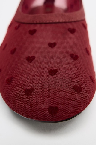 MESH BALLET FLATS WITH HEARTS