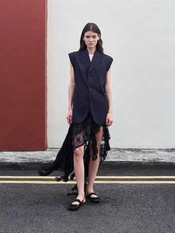 Lyric Mesh & Satin Bow Slingback Flats