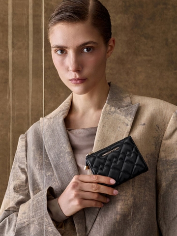 Duo Metallic Quilted Short Wallet