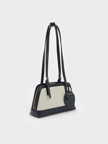 Enola Canvas Two-Tone Elongated-Handle Bag