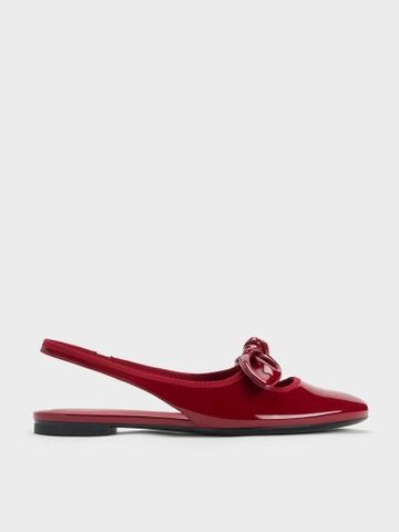 Knot-Bow Slingback Flats