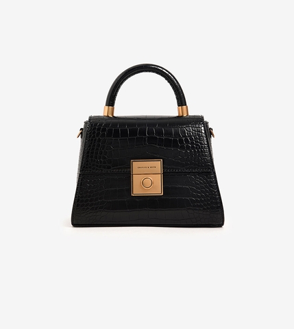 CNK Croc-Effect Structured Sculptural Bag