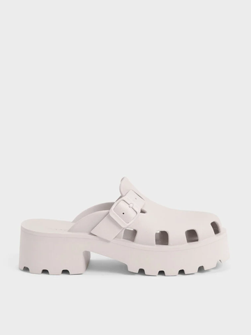Mae Buckled Platform Mules