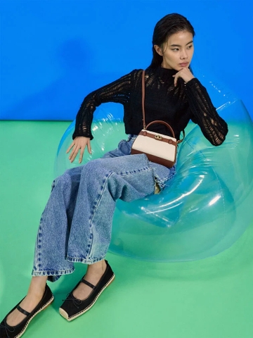 Aubrielle Canvas Two-Tone Trapezoidal Tote