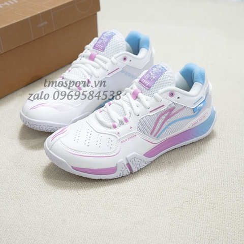 Giày cầu lông li-ning saga III lite AYTV003-1 trắng hồng