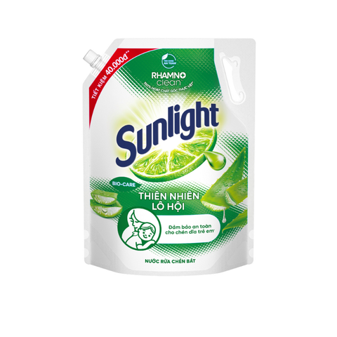 Sunlight Nước Rửa Chén Thiên Nhiên Muối Khoáng và Lô Hội Túi 3.3 Kg