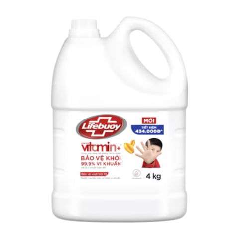 Lifebuoy Nước Rửa Tay Chuyên Dụng Vitamin+ Bảo Vệ Vượt Trội Can-4KG