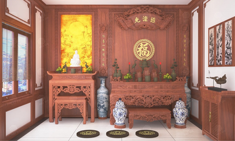 Bàn thờ phật và gia tiên chung sắp xếp như thế nào đúng cách?