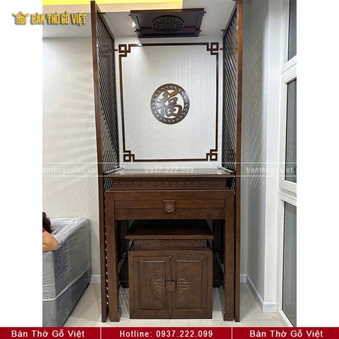 Bàn Thờ Đứng Gỗ Sồi Đẹp 107x61 GV-TD002