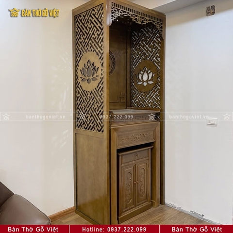 Bàn Thờ Đứng Gỗ Sồi Chung Cư Đơn Giản 89x61 GV-TD003