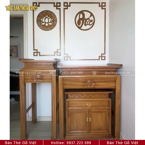 Bàn Thờ Gỗ Mít Đẹp Đơn Giản, Tài Lộc Thịnh Vượng GV-TD007