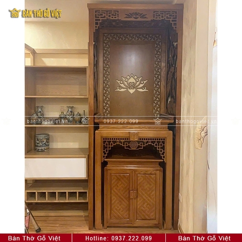 Bàn Thờ Đứng Gỗ Sồi Chung Cư 81x61 GV-TD015