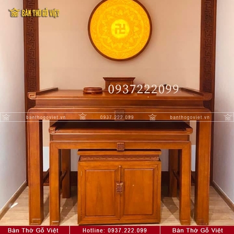 Bàn Thờ Đứng Gỗ Mít 3 Chi Tiết 127x61 GV-TD018
