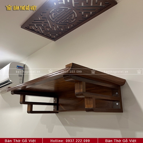 Bàn Thờ Treo Tường Chân Thang Gỗ Cẩm Màu Cánh Gián GV-TR018