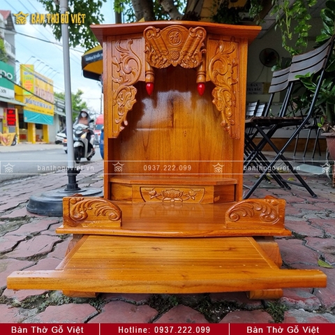 Bàn Thờ Thần Tài Ông Địa Ngang Chân Quỳ GV-TT401