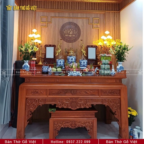 Án Gian Gỗ Hương Đá Đẹp 153x69x127 GV-TD022