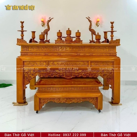 Án Gian Thờ Gỗ Mít 197x97x127 GV-TD023