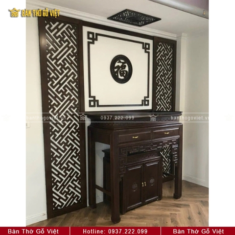 Bàn Thờ Chung Cư Gỗ Sồi Đơn Giản 127x69x127 GV-TD030