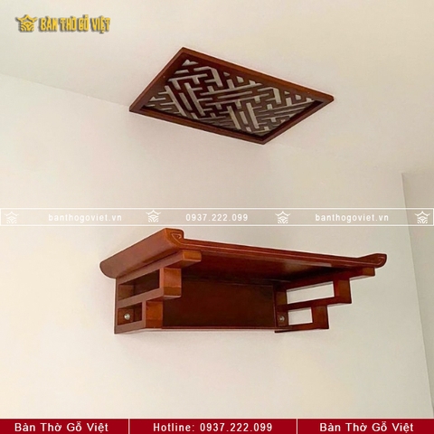 Bàn Thờ Treo Tường Chân Thang Màu Cánh Gián Đẹp 69x48 GV-TR025