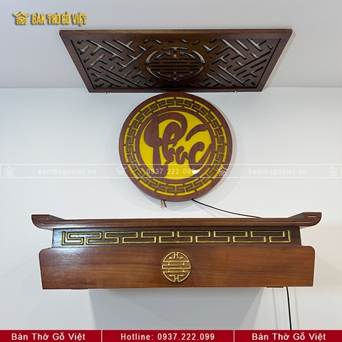 Bàn Thờ Treo Tường Gỗ Gõ Đỏ Nạp Phúc GV-TR004