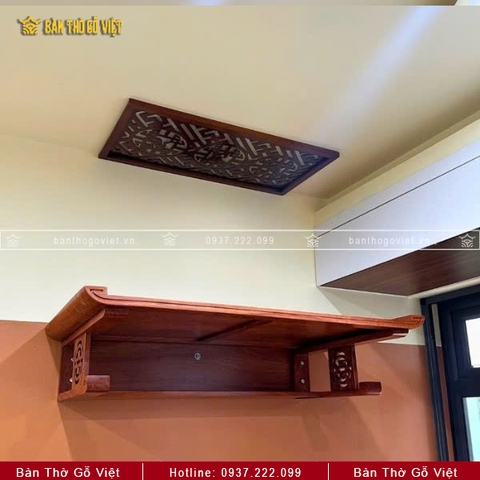 Bàn Thờ Treo Tường Gỗ Hương Chân Thọ Đẹp 89x48 GV-TR034