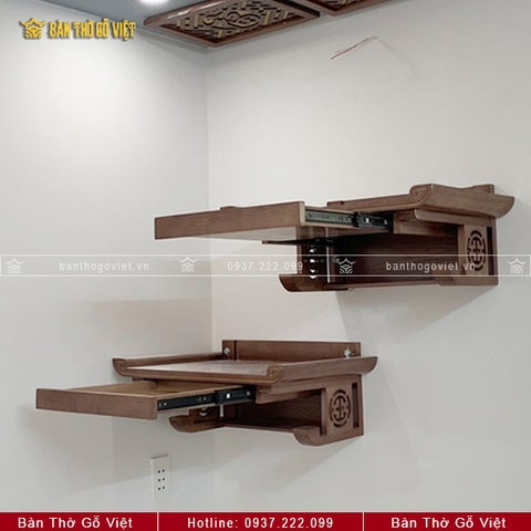 Bàn Thờ Treo Tường Gỗ Sồi Có Ngăn Kéo 69x48 GV-TR115