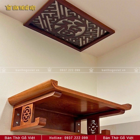 Bàn Thờ Treo Tường Gỗ Hương Đá Chân Thọ Cao Cấp 69x48 GV-TR035