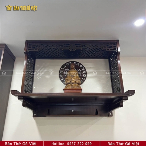 Combo Bàn Thờ Treo Tường Gỗ Sồi Chân Bắp Có Vách Ngăn GV-TR033