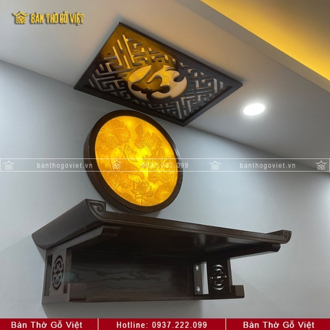 Bàn Thờ Treo Tường Gỗ Sồi Chân Thọ Nhỏ Gọn GV-TR029