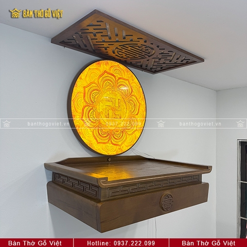 Bàn Thờ Treo Tường Gỗ Sồi Nghinh Lộc GV-TR007