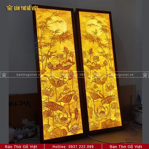 Tranh Trúc Chỉ Dọc Hoa Sen GV-TC105