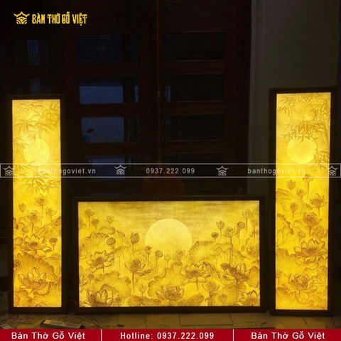 Tranh Trúc Chỉ Dừa Hoa Sen GV-TC108