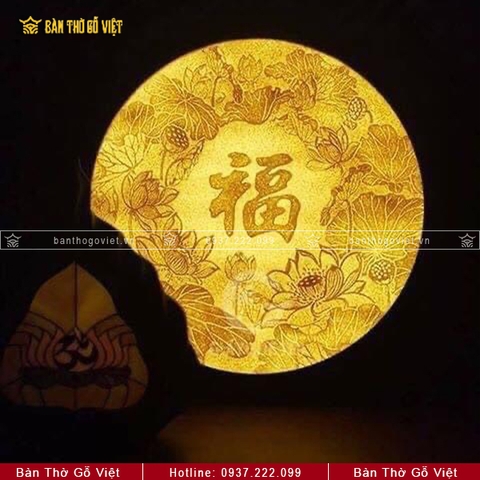 Tranh Trúc Chỉ Hoa Sen Tròn Đẹp GV-TC107