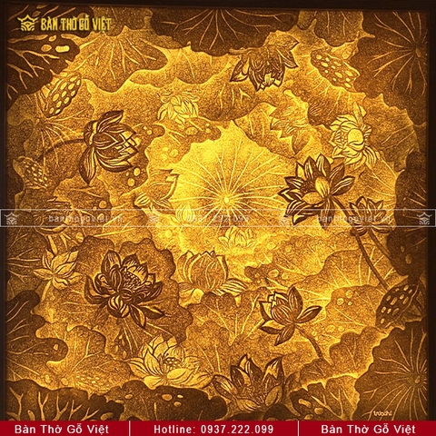 Tranh Trúc Chỉ Hoa Sen Vuông GV-TC109