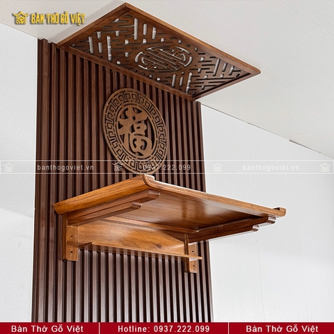 Bàn Thờ Treo Tường Chân Bắp Gỗ Cẩm Đẹp GV-TR017