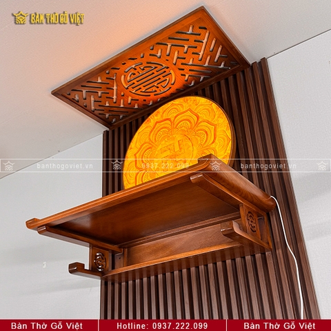Bàn Thờ Treo Tường Chân Thọ Gỗ Gõ Đỏ GV-TR001