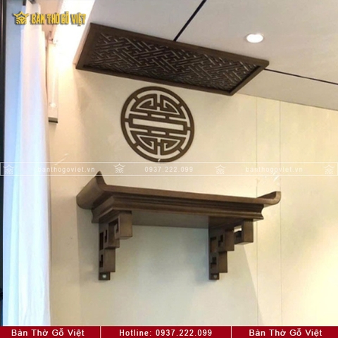 Bàn Thờ Treo Tường Gỗ Cẩm Thọ Ninh Đẹp GV-TR016