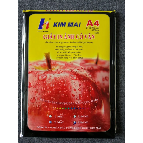 Giấy in ảnh có vân Kim Mai Định lượng 250gsm