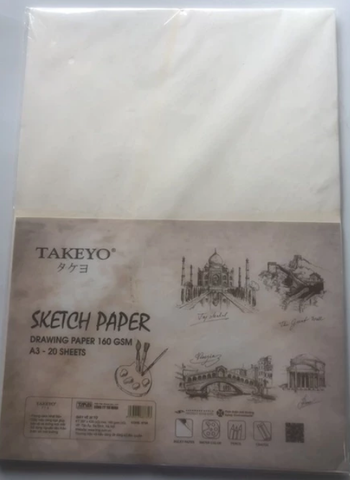 Giấy Vẽ A3 TAKEYO 20 Tờ - Định Lượng 160gsm TMG-8735