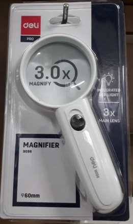 Kính lúp có đèn 60 mm Deli KL 9098